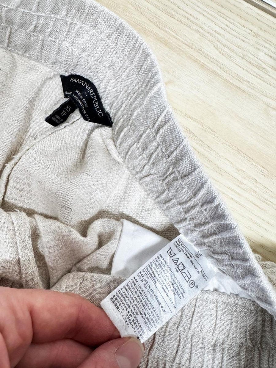 banana republic linen-blend wide leg crop lounge pants - good market thrift store