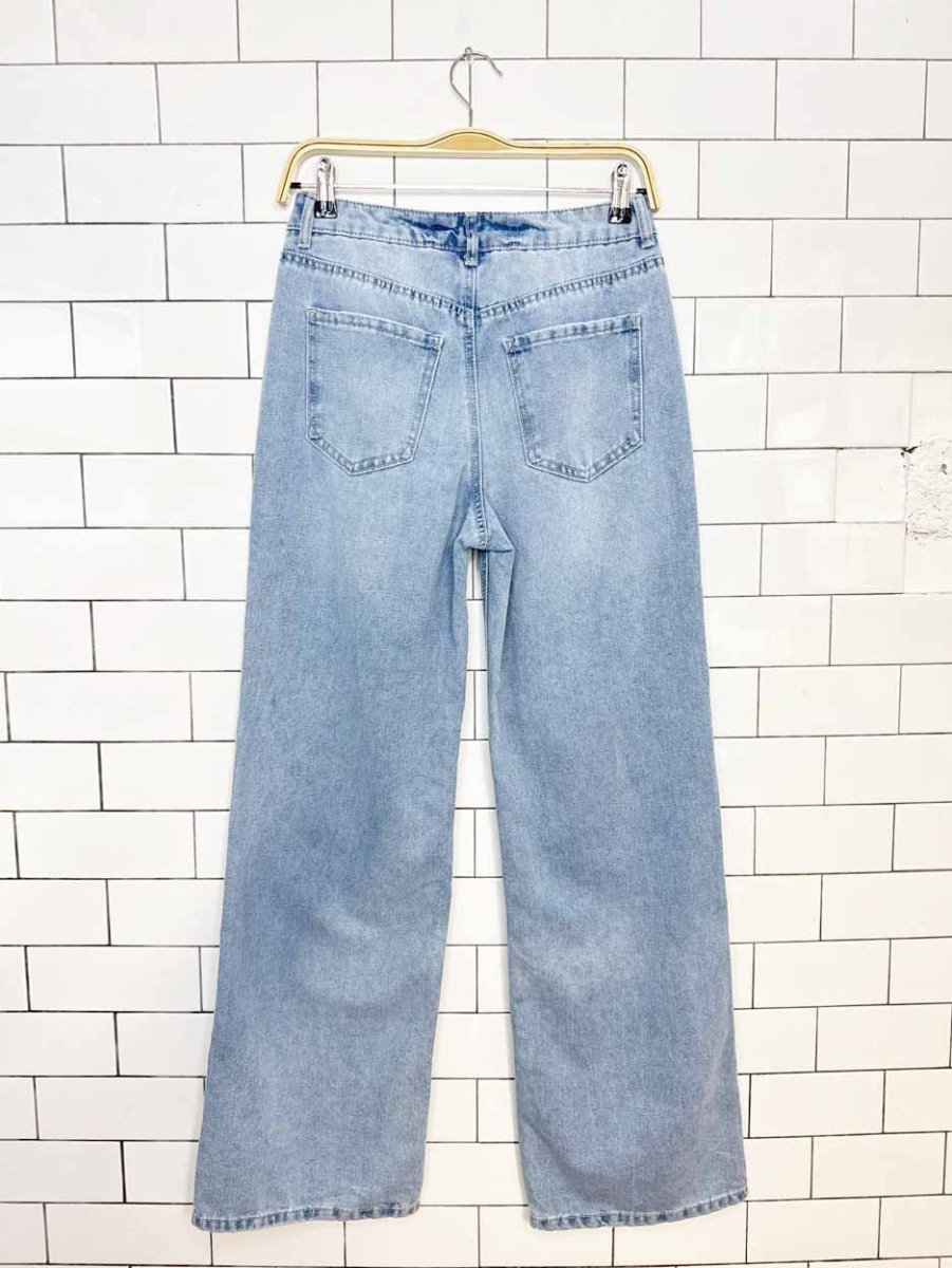 banjara daisy embroidered baggy wide leg jeans - good market thrift store