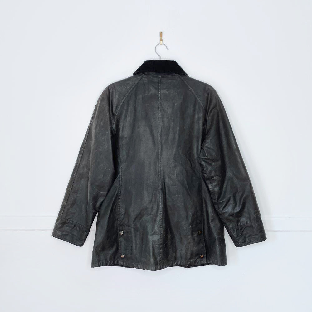 barbour beadnell waxed cotton chore jacket with corduroy collar