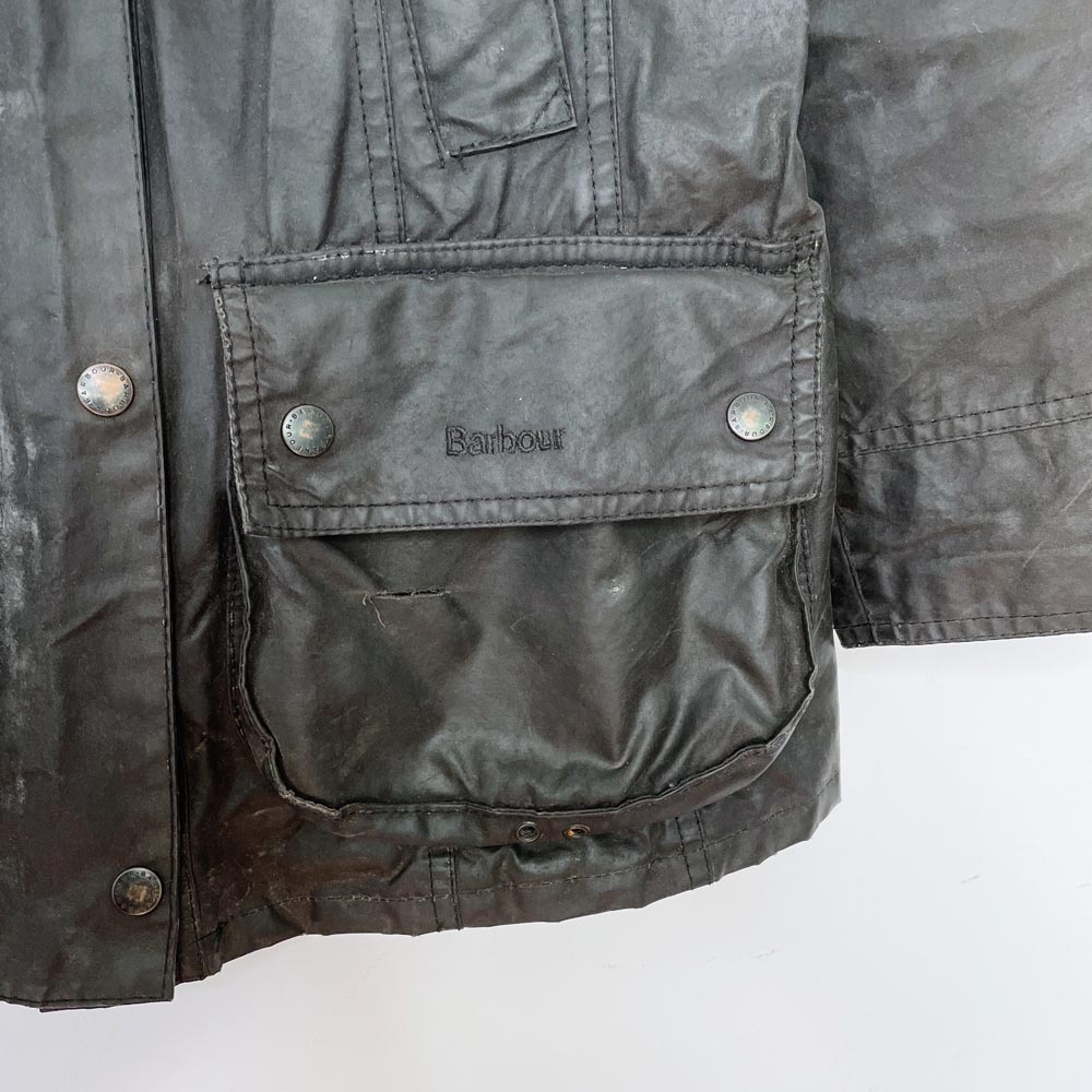 barbour beadnell waxed cotton chore jacket with corduroy collar