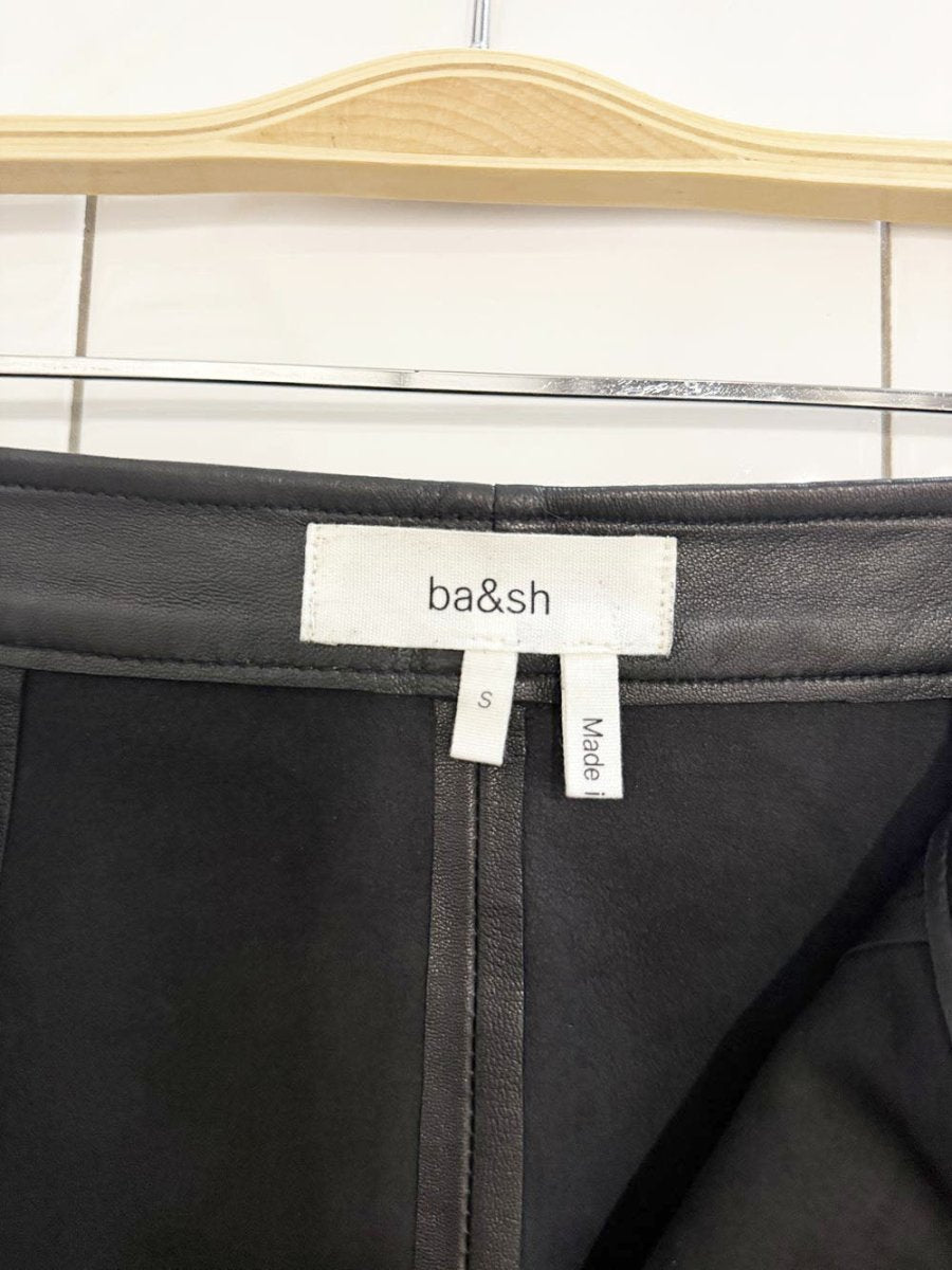 ba&sh leana butter leather wrap mini skirt - good market thrift store