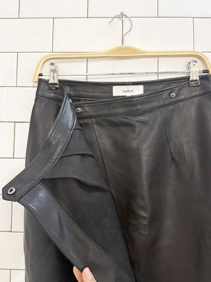 ba&sh leana butter leather wrap mini skirt - good market thrift store