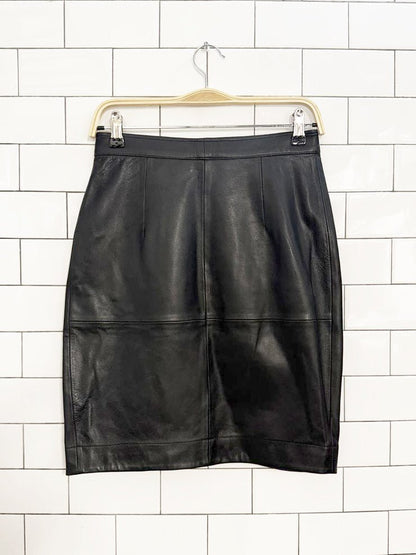 ba&sh leana butter leather wrap mini skirt - good market thrift store