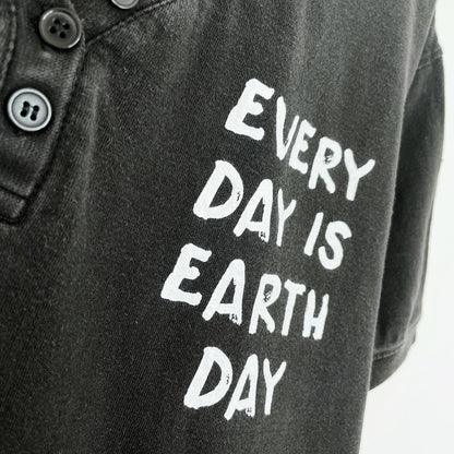 vintage 90s simply basic x earth activist 1/4 button tee