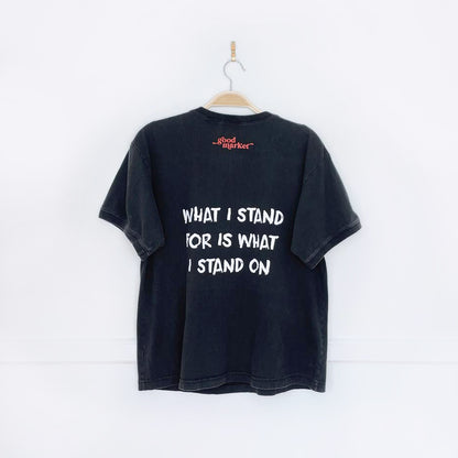 vintage 90s simply basic x earth activist 1/4 button tee