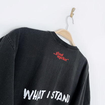 vintage 90s simply basic x earth activist 1/4 button tee