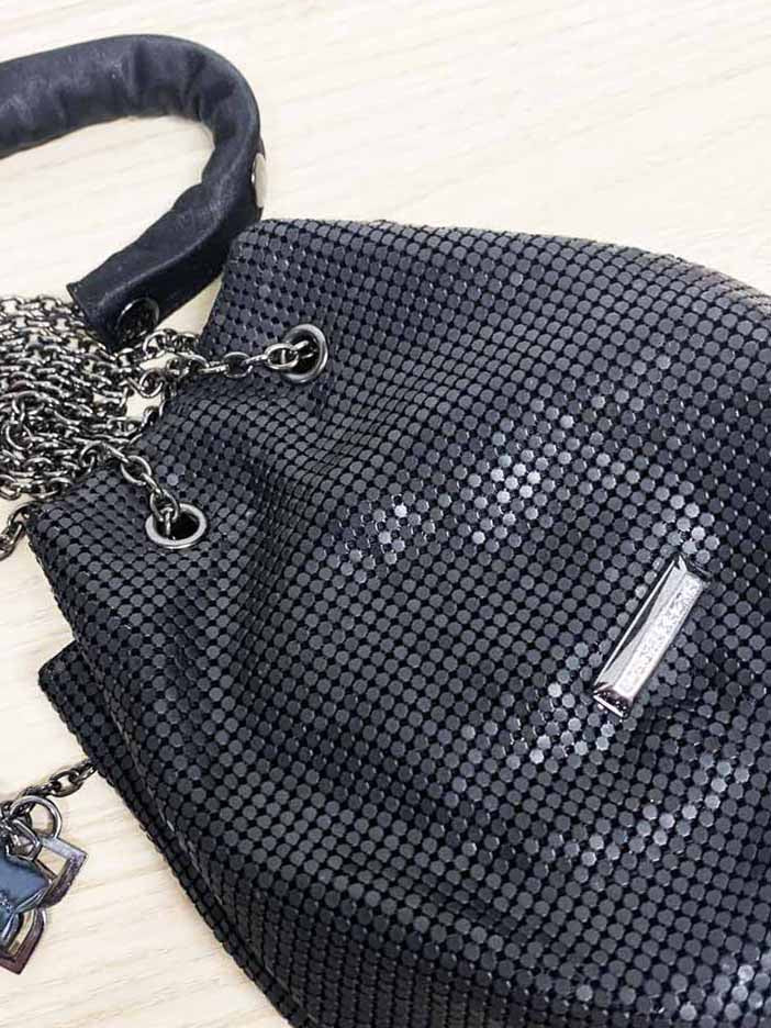 bcbg maxazria chain link mesh pouch shoulder bag - good market thrift store