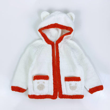 hand-knit bear cardigan with ears