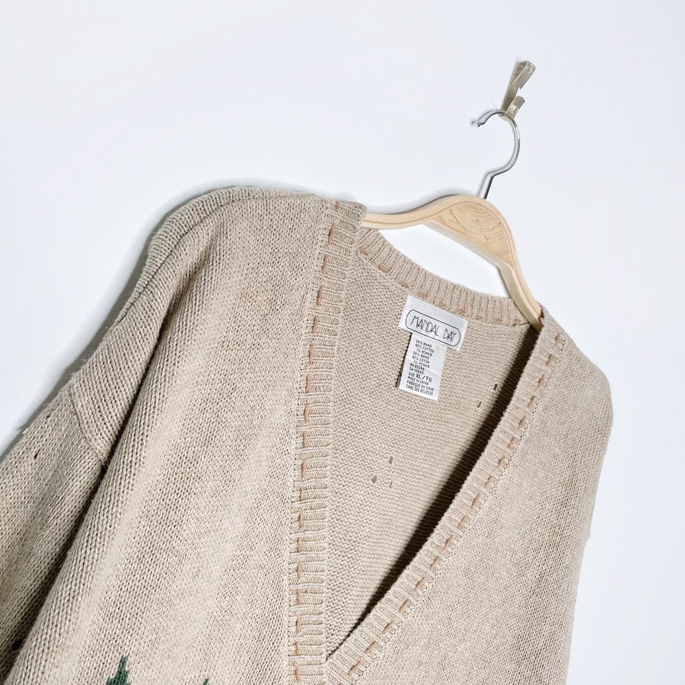 vintage 90s mandal bay winter teddies knit cardigan