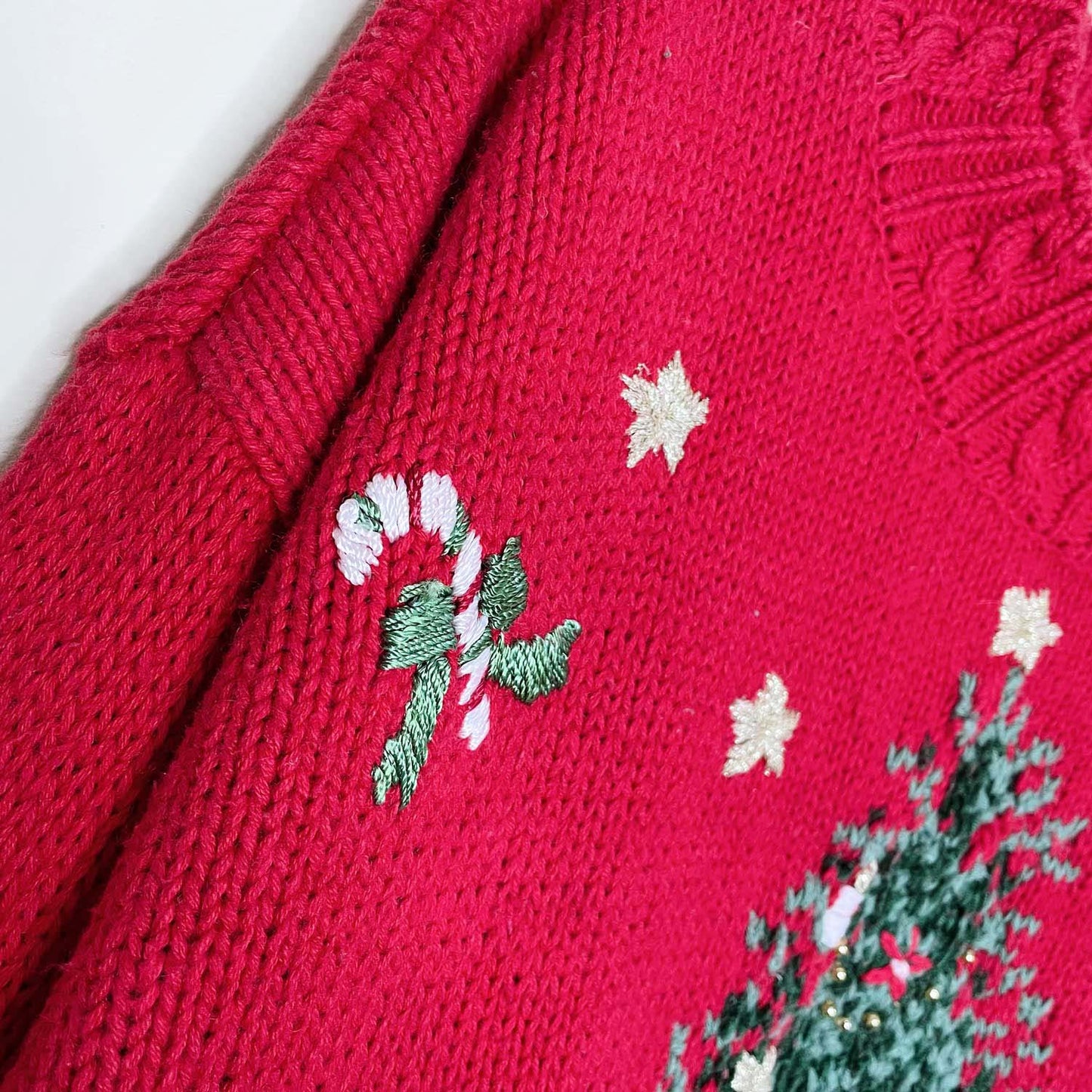 vintage episcia holiday tree and bears knitted sweater - size large