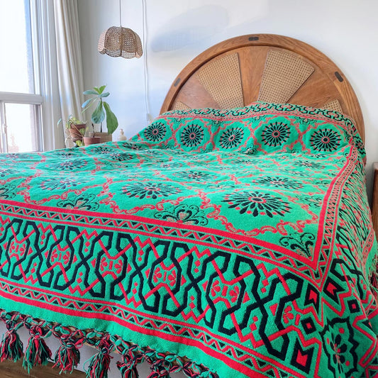 vintage 60s abruzzese italian hand woven blanket