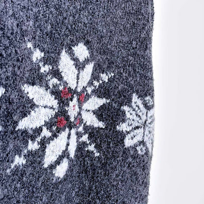 bellissimo wool-blend snowflake knit crew - size medium