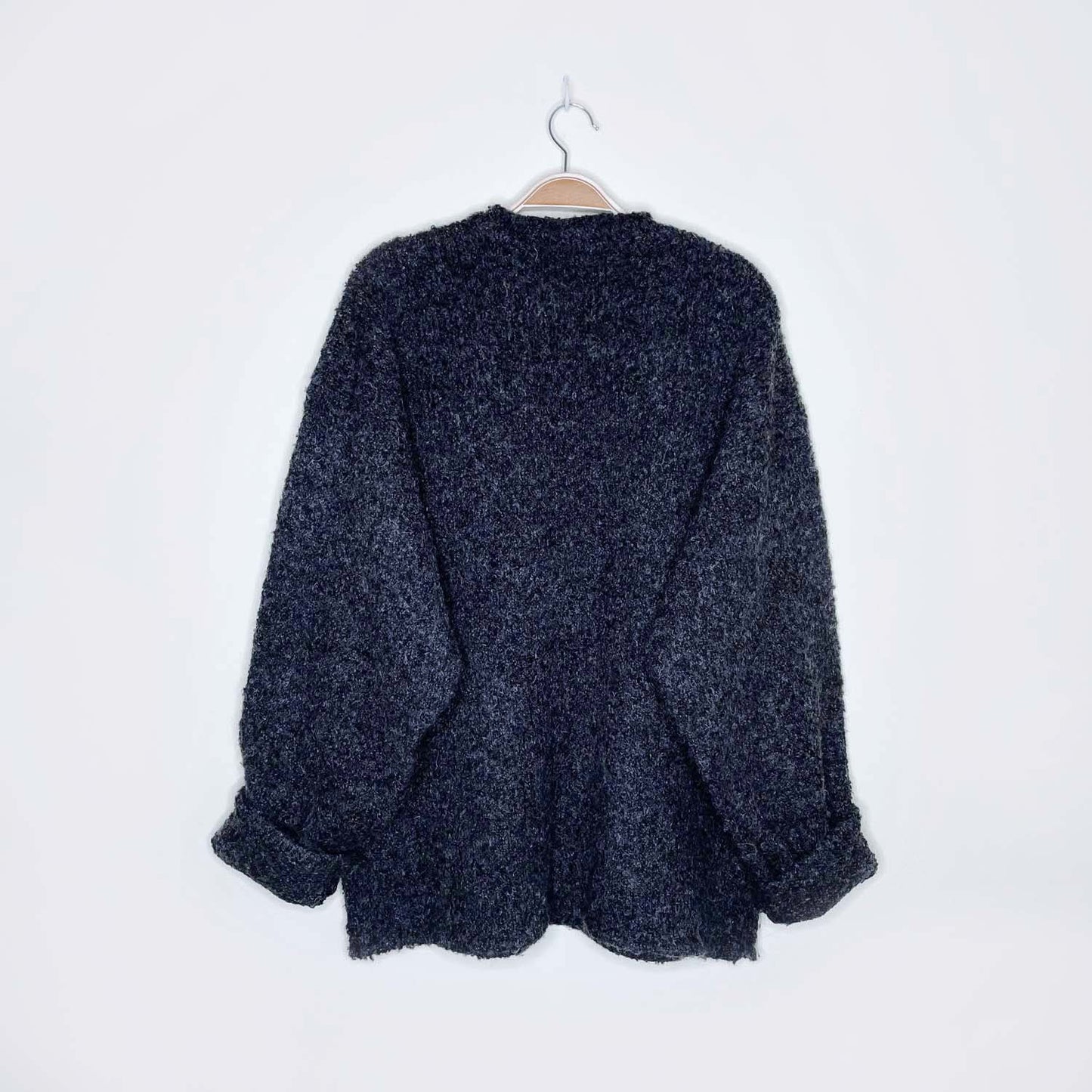 bellissimo wool-blend snowflake knit crew - size medium