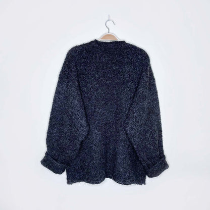 bellissimo wool-blend snowflake knit crew - size medium