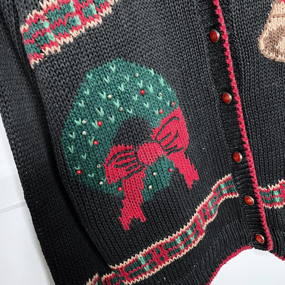 vintage weekend edition knit bells + bows cardigan