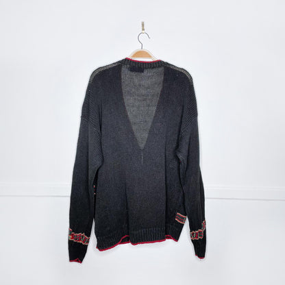 vintage weekend edition knit bells + bows cardigan