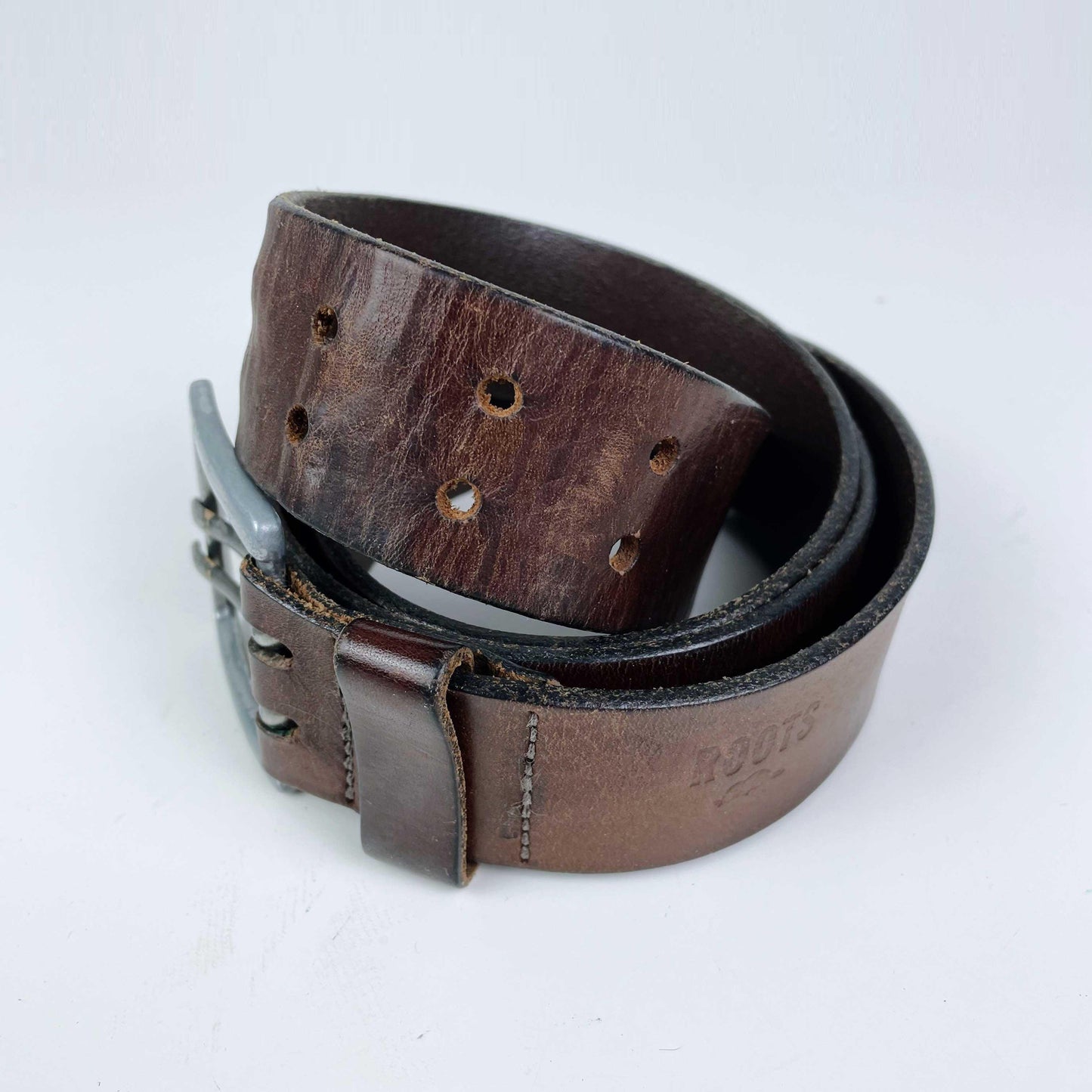 roots brown leather belt - size 38