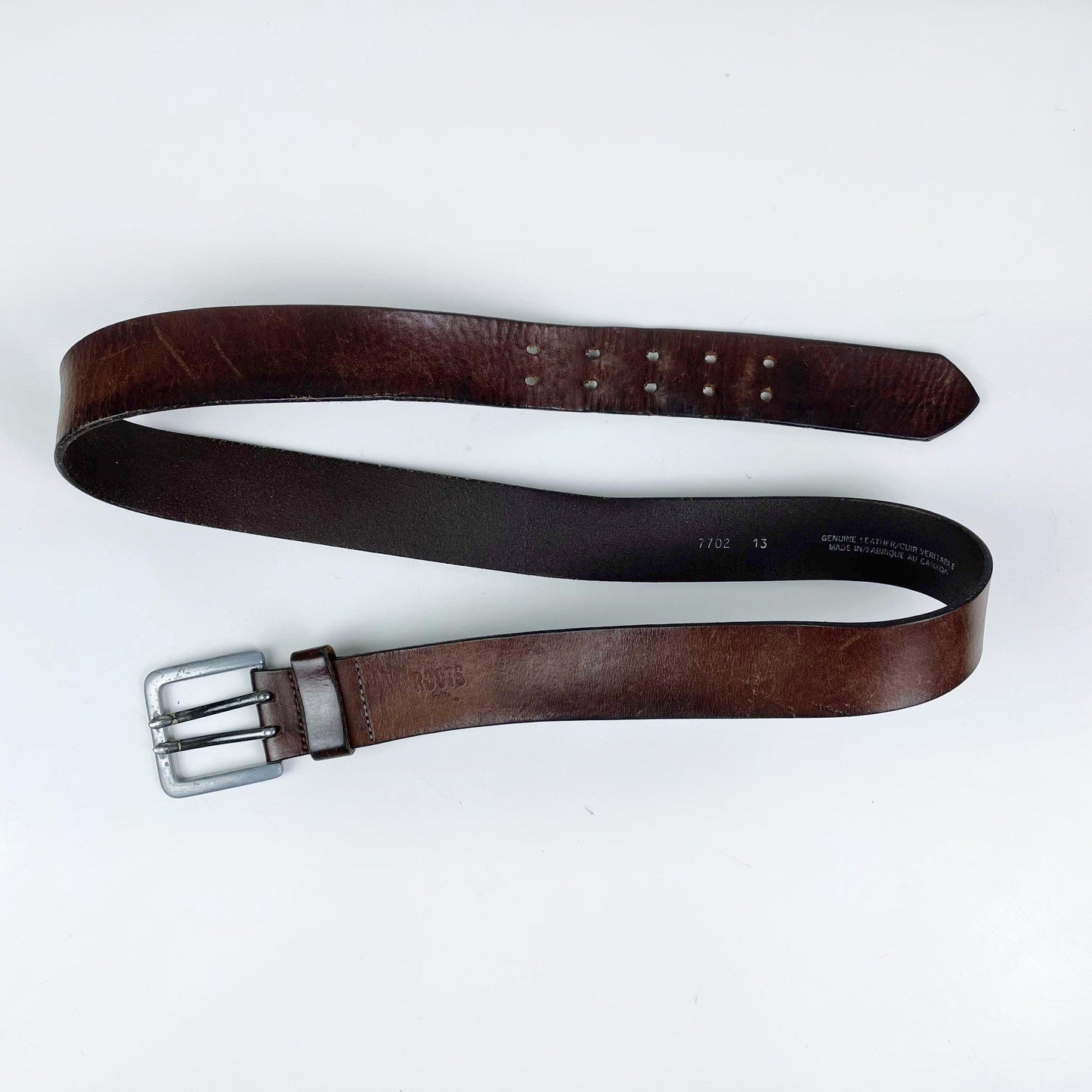 roots brown leather belt - size 38