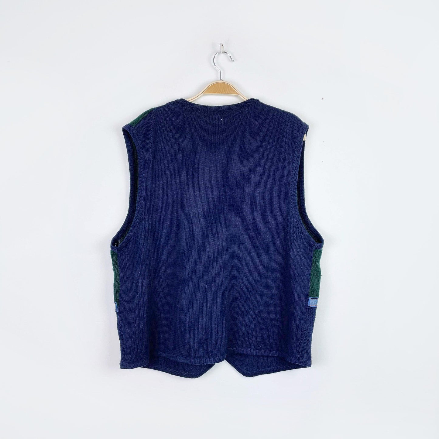 vintage 90s koret denim belt knit vest