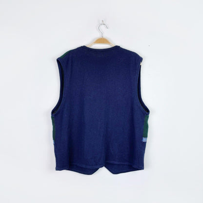 vintage 90s koret denim belt knit vest