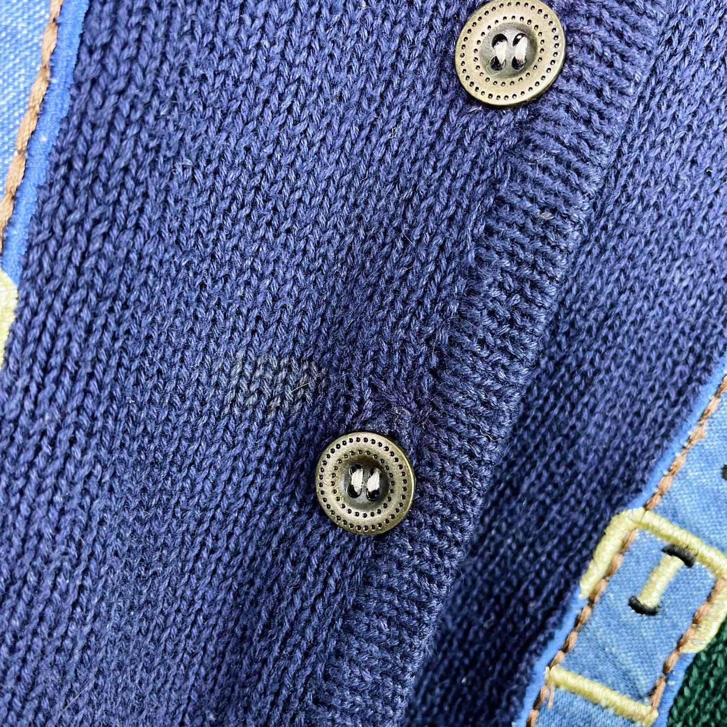 vintage 90s koret denim belt knit vest