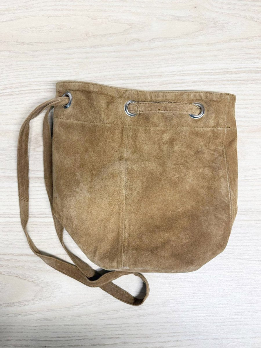 beyond retro upcycled suede bucket bag - good market thrift store