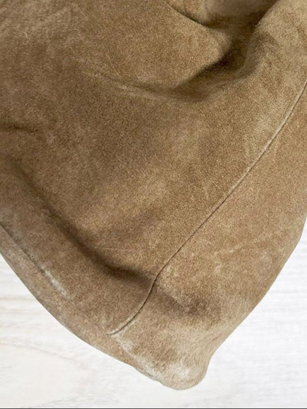 beyond retro upcycled suede bucket bag - good market thrift store
