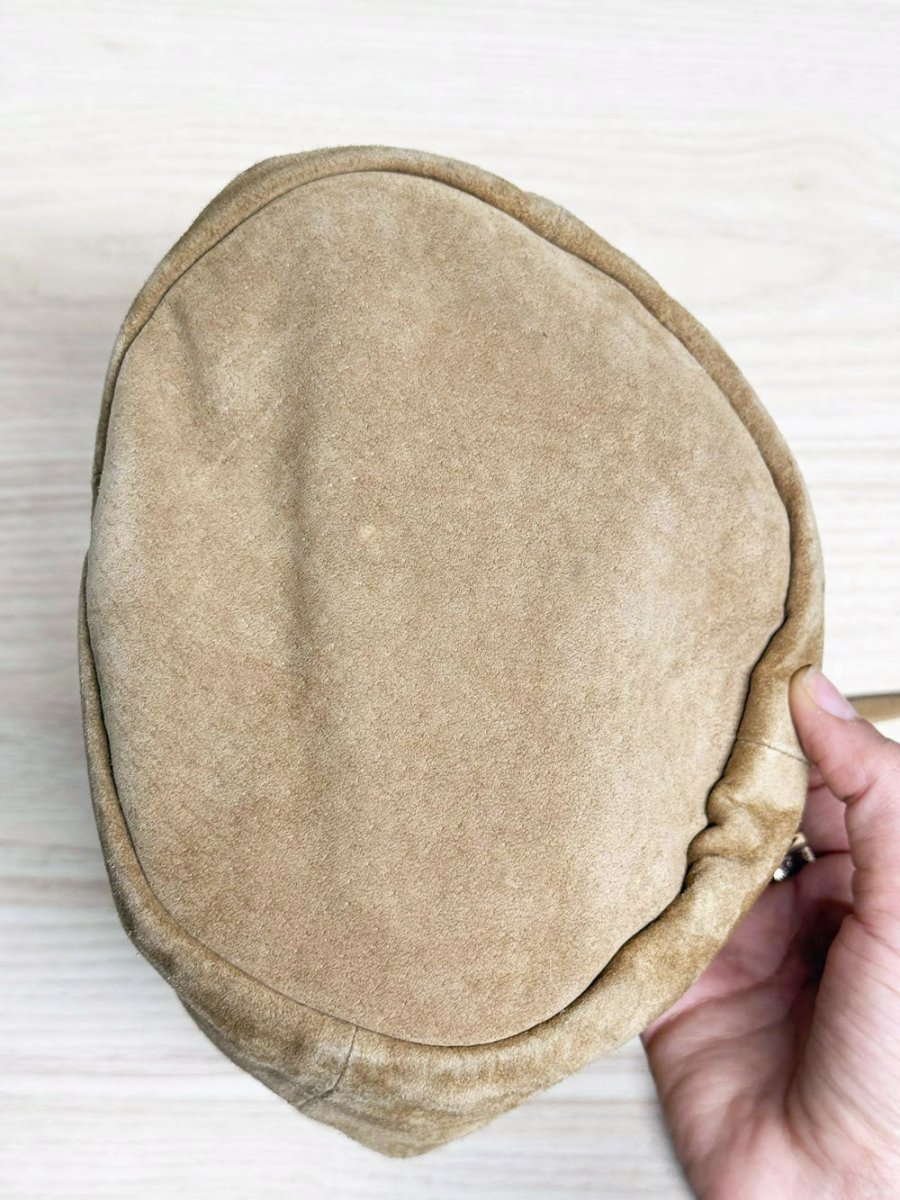 beyond retro upcycled suede bucket bag - good market thrift store