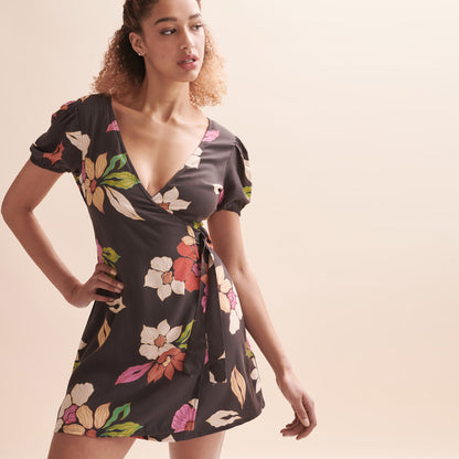 billabong 2023 hot tropics wrap mini dress