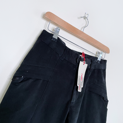 nwt deadstock parasuco rebel-i black twill utility wide leg pants