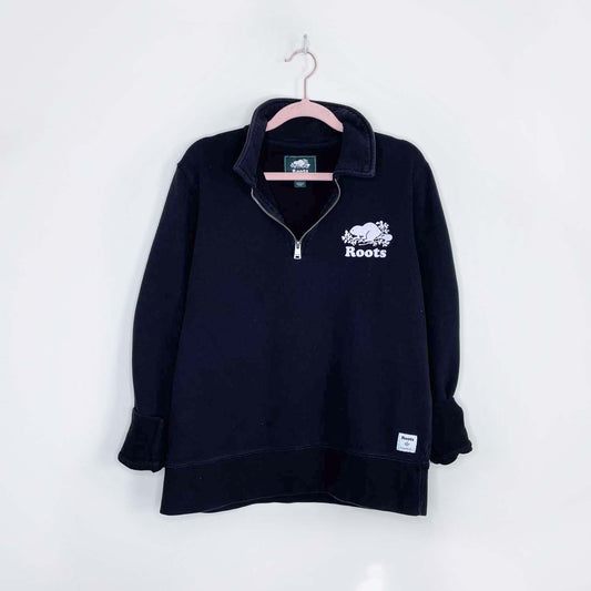 roots original 1/4 zip sweatshirt - size large
