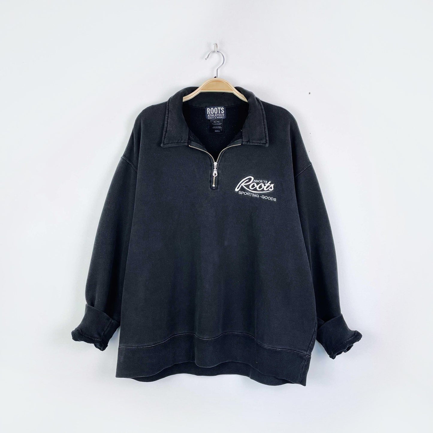 vintage 90s roots 1/4 zip relaxed sweatshirt