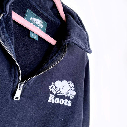 roots original 1/4 zip sweatshirt - size large