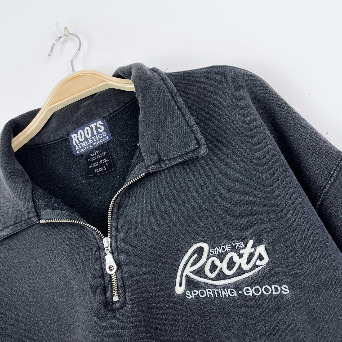 vintage 90s roots 1/4 zip relaxed sweatshirt