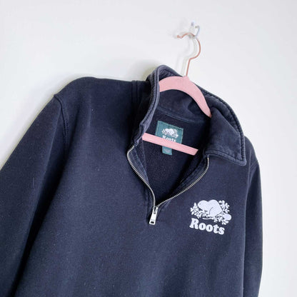roots original 1/4 zip sweatshirt - size large
