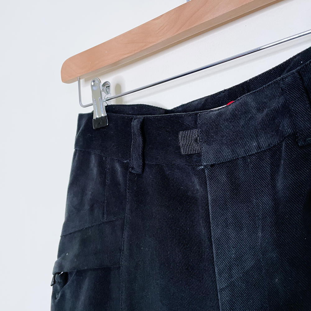 nwt deadstock parasuco rebel-i black twill utility wide leg pants