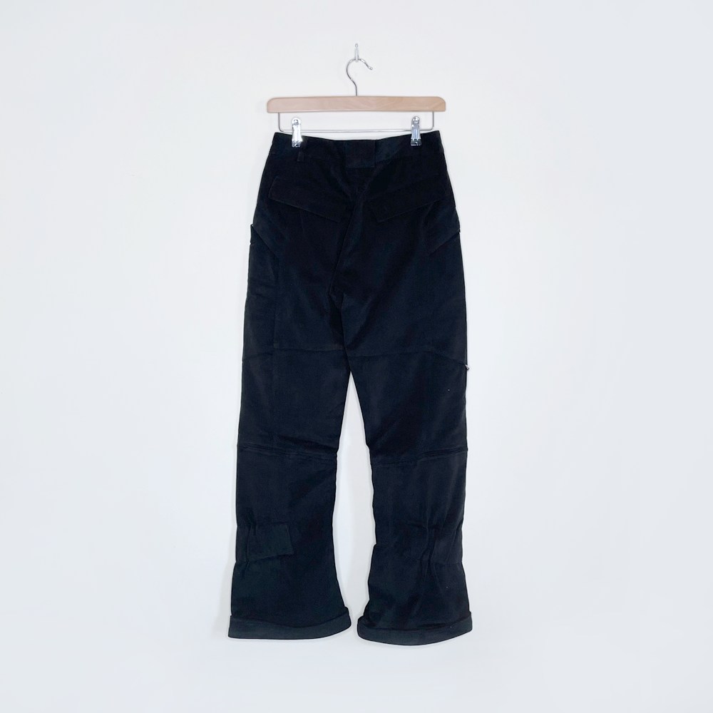 nwt deadstock parasuco rebel-i black twill utility wide leg pants