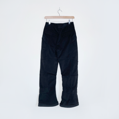 nwt deadstock parasuco rebel-i black twill utility wide leg pants