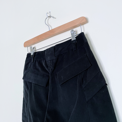 nwt deadstock parasuco rebel-i black twill utility wide leg pants