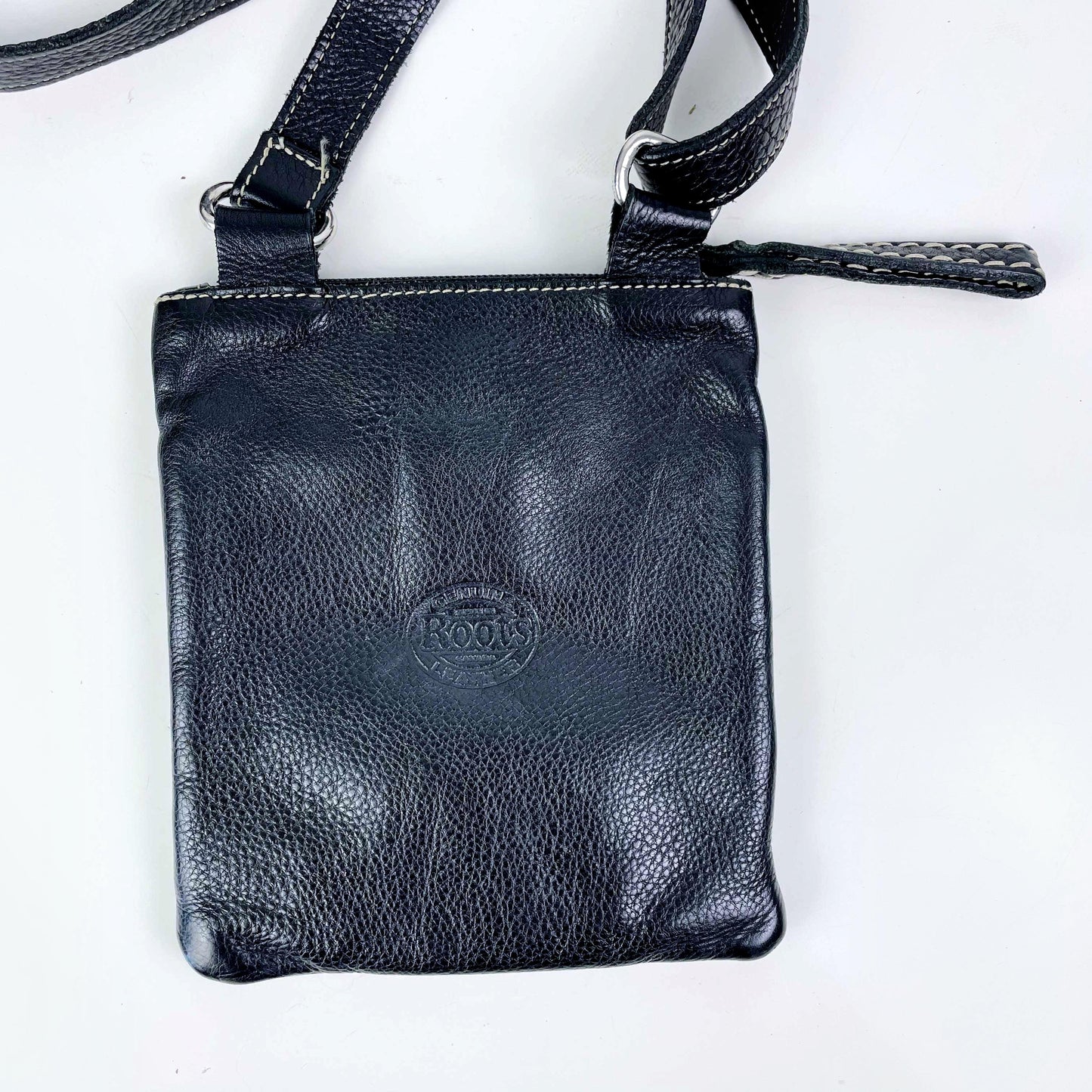 vintage roots pebbled leather villager bag