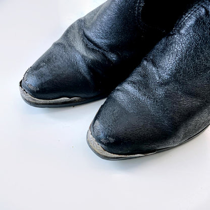 vintage 90s eagle crest tassel suede western boots