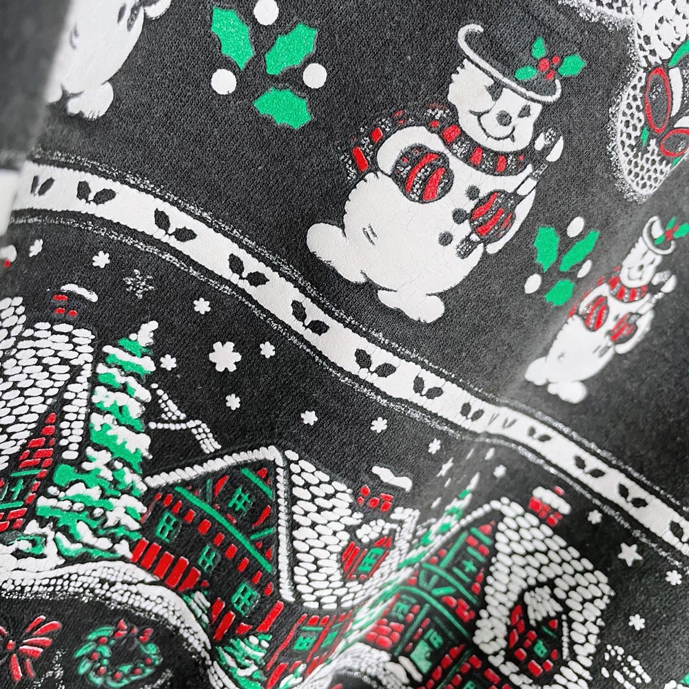 vintage 90s santa glitter scene graphic crew
