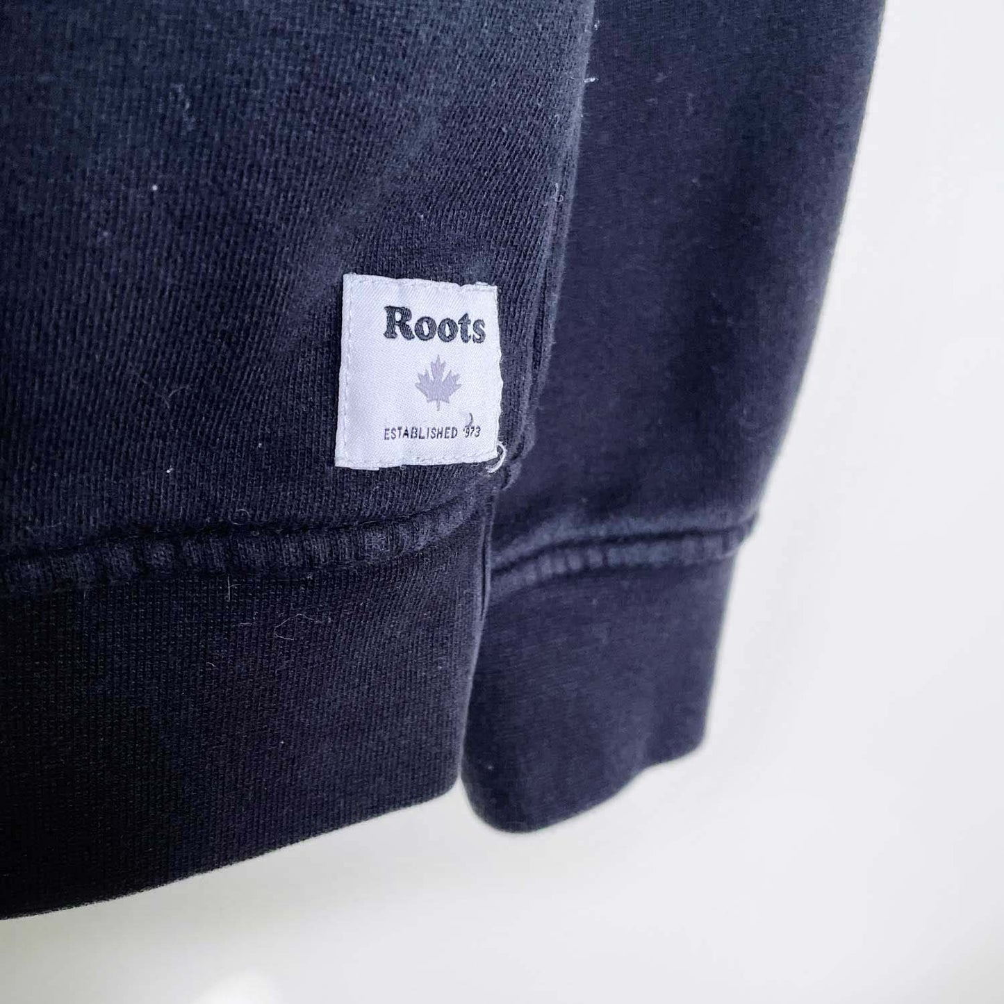 roots flocked boyfriend fleece crew - size small