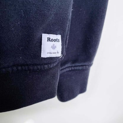 roots flocked boyfriend fleece crew - size small