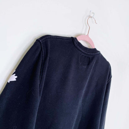 roots flocked boyfriend fleece crew - size small