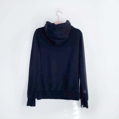 roots black classic zip hoodie - size small