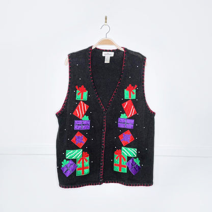 vintage in resource ramie presents blanket stitch knit vest