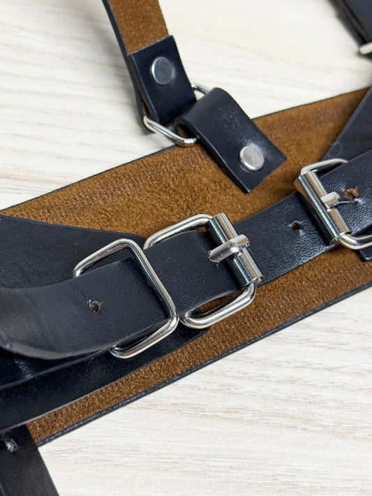 black leather body harness - good market thrift store