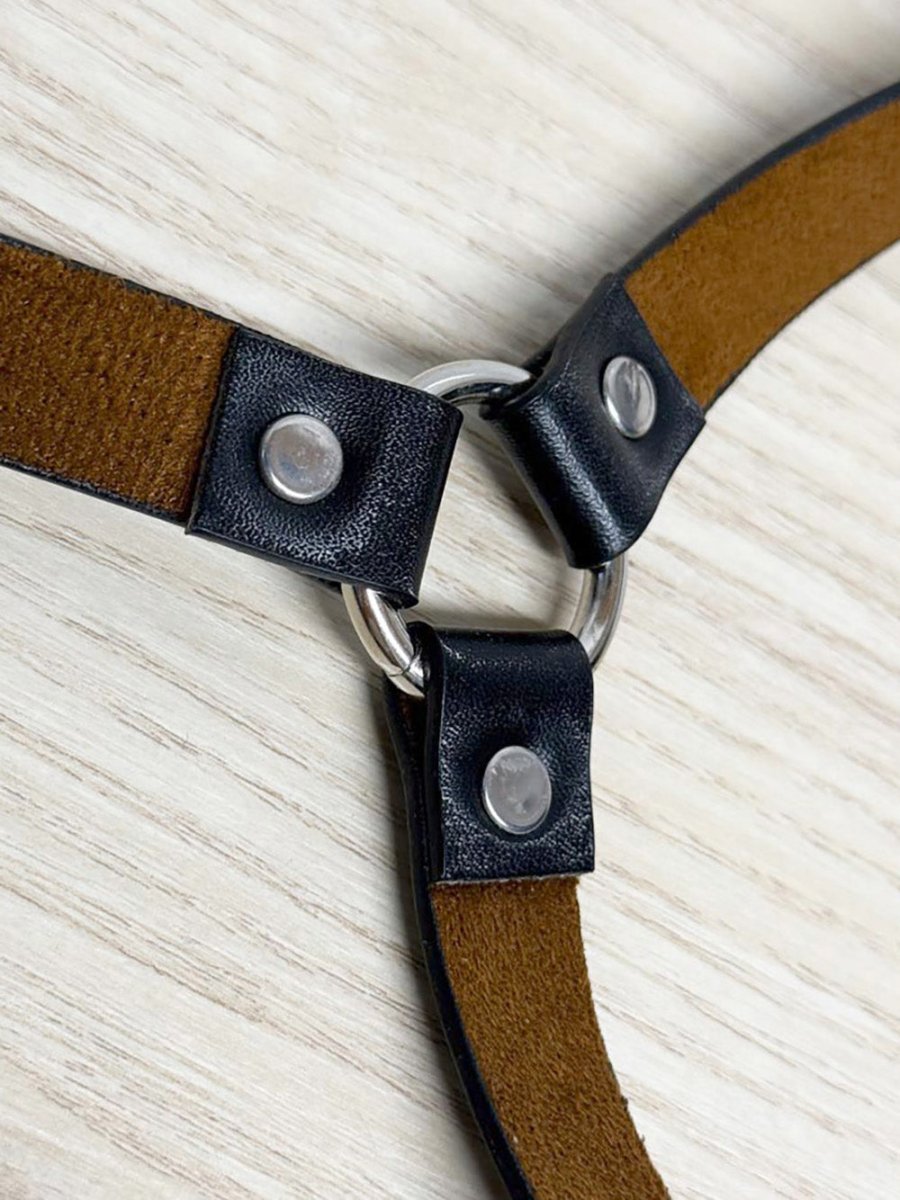 black leather body harness - good market thrift store