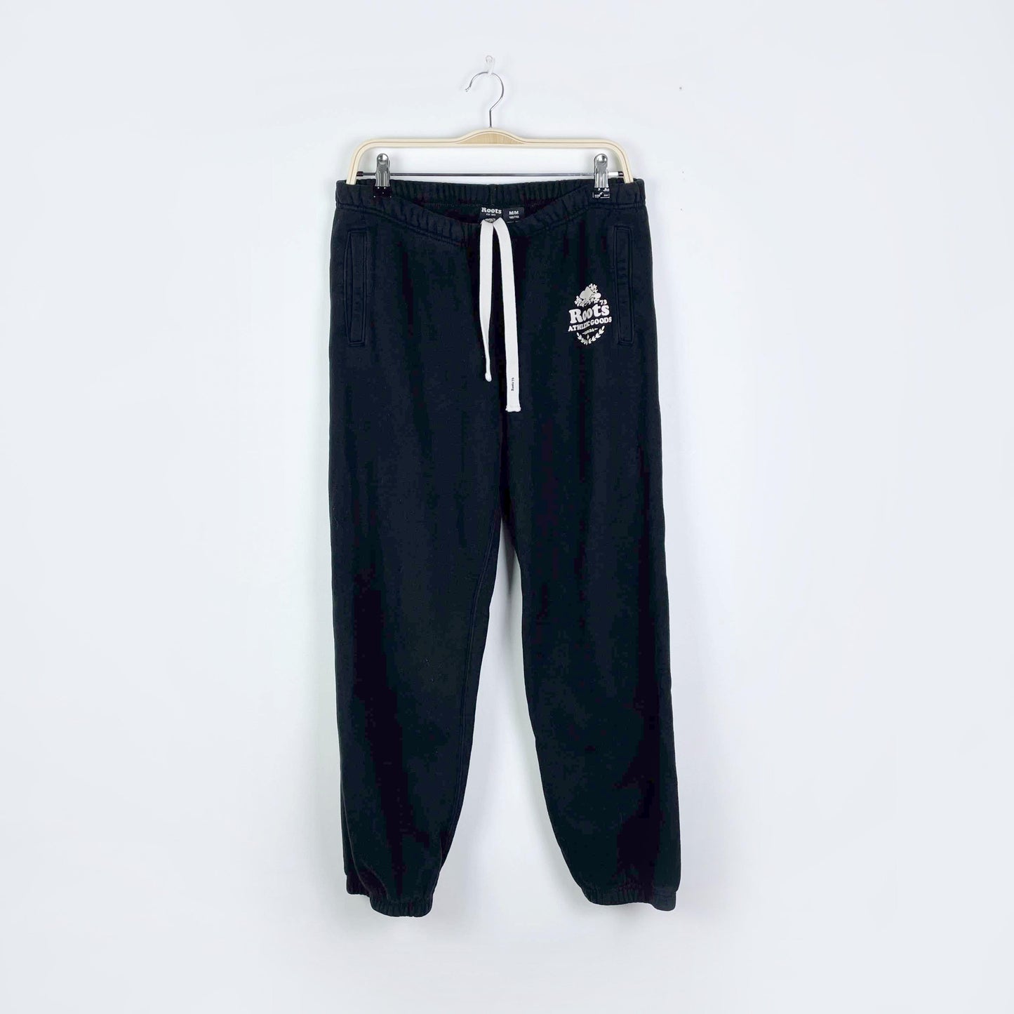 roots original classic black sweatpants - size medium